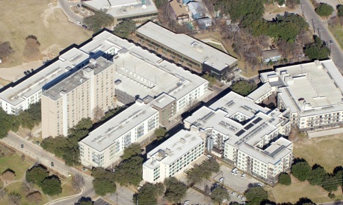 Love where you live aerial view of large building
